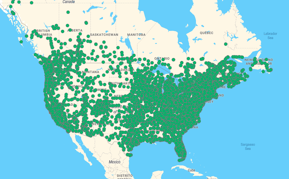 National charging stations map